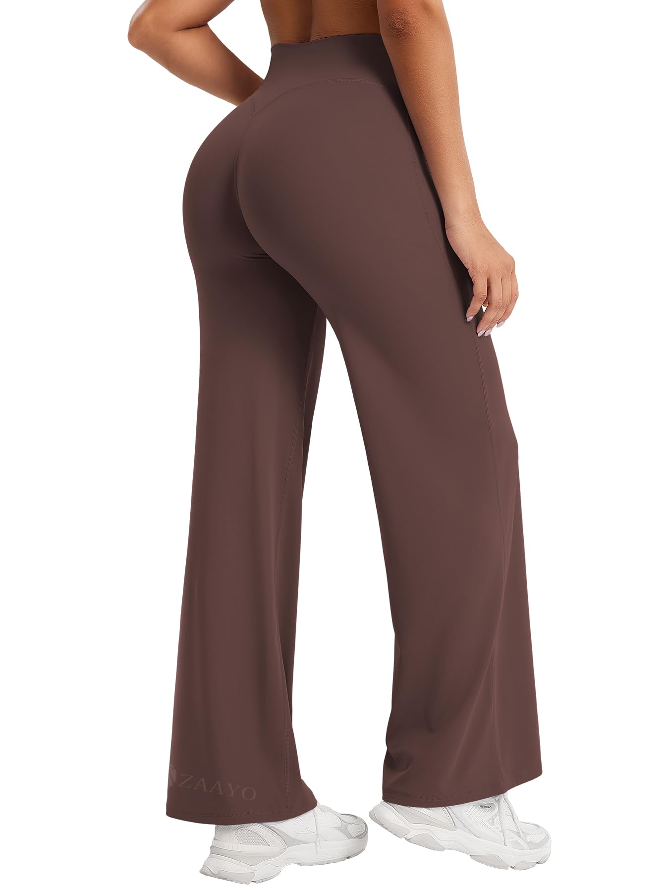 Nahtlose Straight Leggings Damen Hohe Taille Flared Leggings Yoga Hosen Sport Yoga Legging Damen Gym Yoga Pants Schlaghose-Regular/Lang/Extra Lang - 3