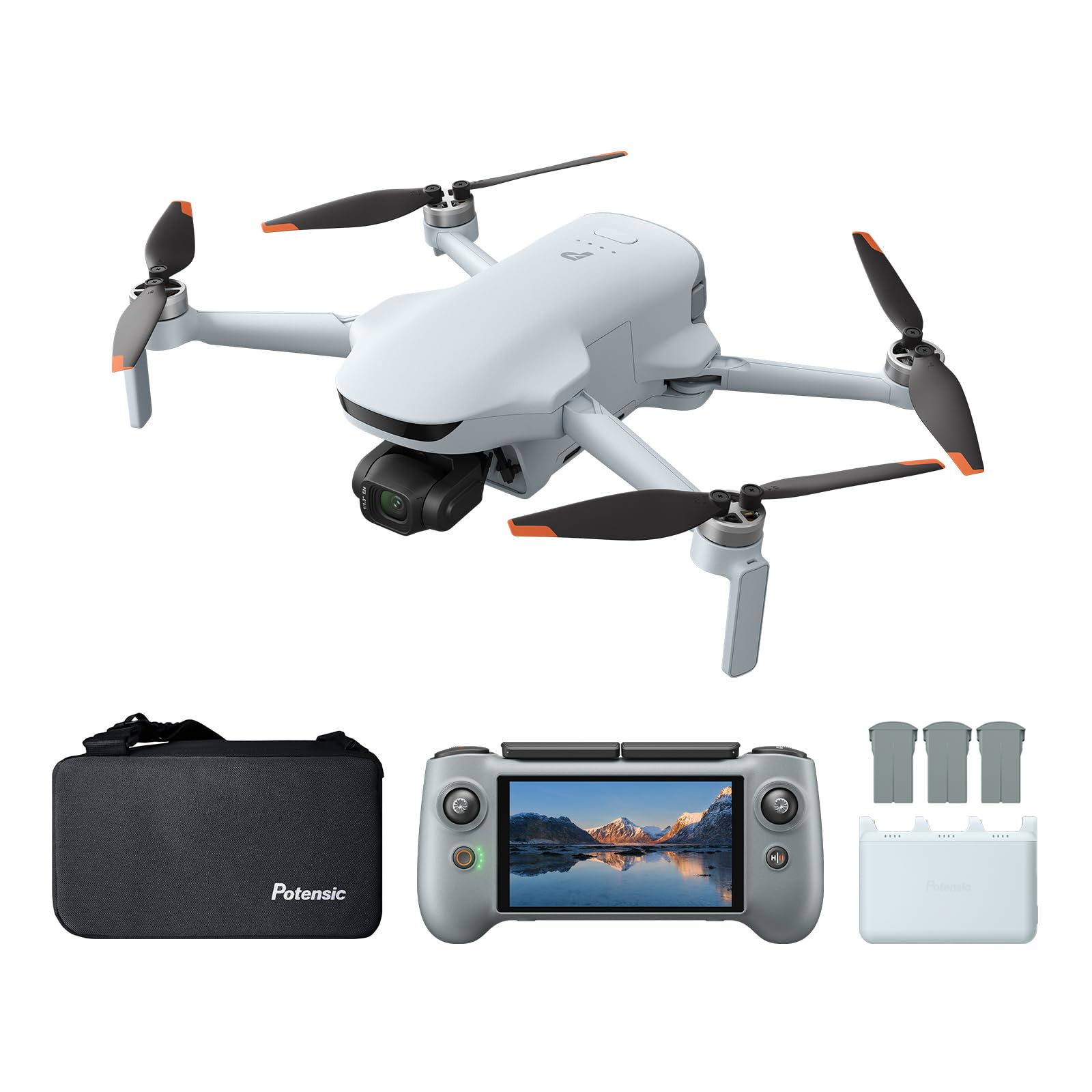 Potencjalny ATOM 3 Fly More Combo(RC PTD 2), Dron z kamerą 4K,4K/6OfpsHDR-Video,8KFoto,1/1,3" Czujnik, 120min. Czas lotu, 16KM transmisja, AI Folgen 2.0, Med-Tele, < 249 g, Drone, Co