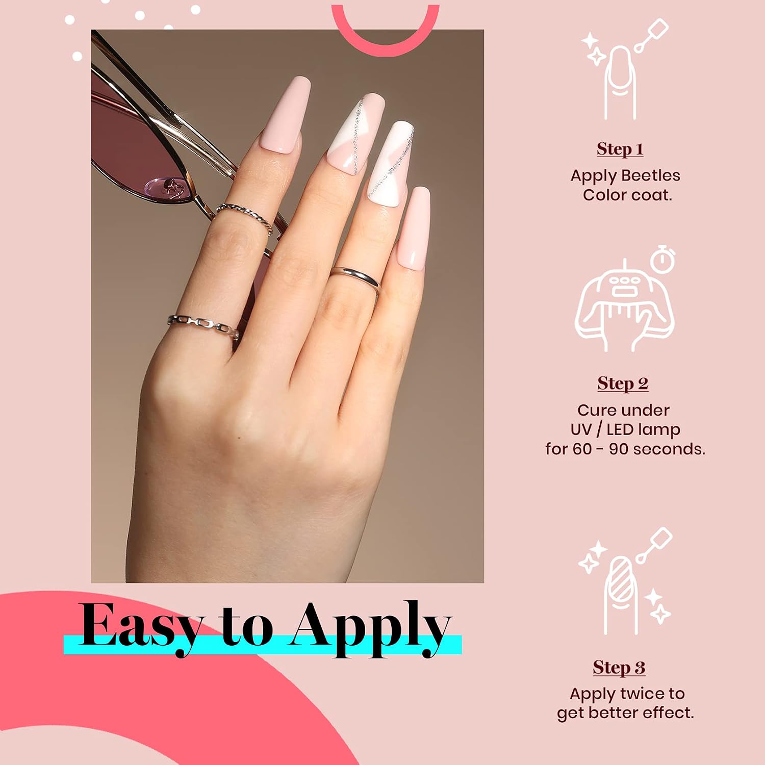 Beetles Neutral Gel Nail Polish, 15ml Skin Nude Color Soak Off Gel Polish, Nail Art U V Lamp Manicure Salon DIY at Home