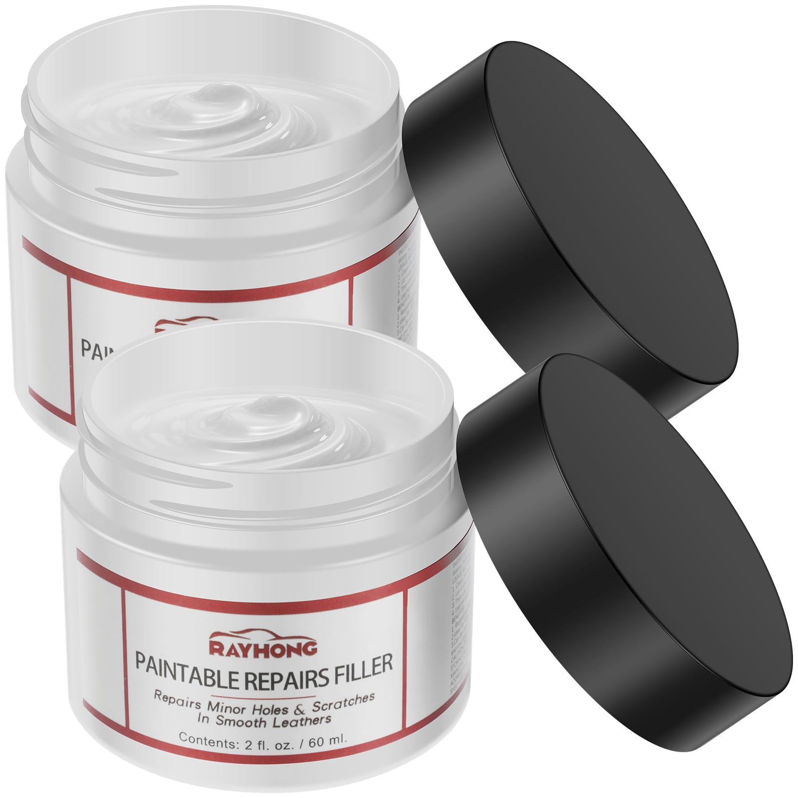 Ihvewuo 2Pcs Leather Filler for Filling or Repairing Holes Scratches Flexible Leather Filling Paste White Leather Restorer Multipurpose Leather Refinish for Leather Vinyl Sofa Chair(White)