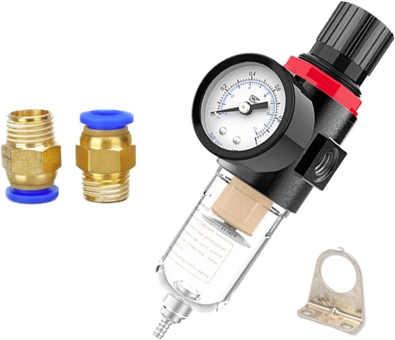 AFR2000 Pneumatic Compressor Air Filter Treatment Unit Pressure Regulator Pressure Reducing Valve Oil Water Pressure(AFR2000 PC6)