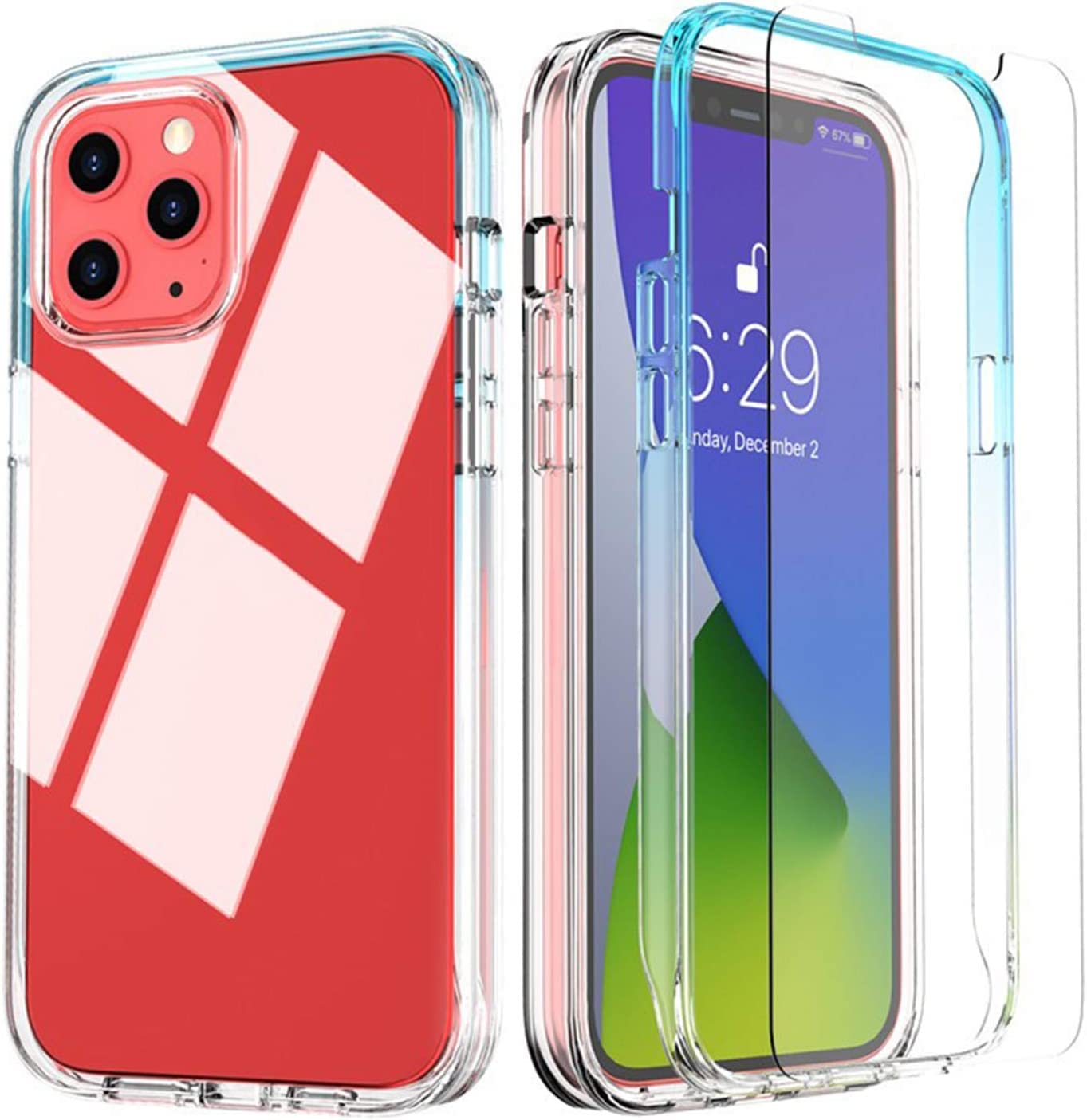 Coque silicone iPhone 12 Pro Max bleu antichoc évite écran brisé