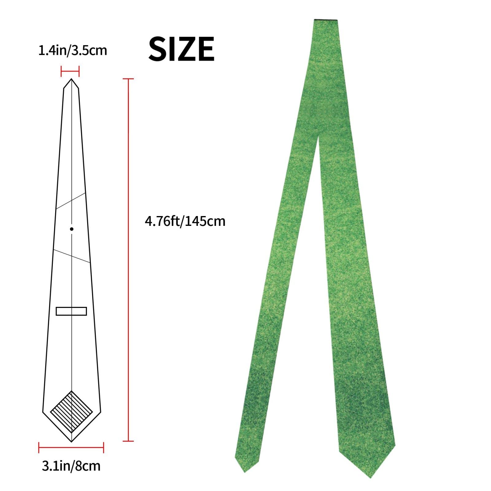Grüne Rasen-Herren-Krawatten: 144 x 7,9 cm, schmale Krawatte, lustige, langlebige Krawatten für Schule, Hochzeiten, Partygeschenk., Schwarz, Einheitsgröße