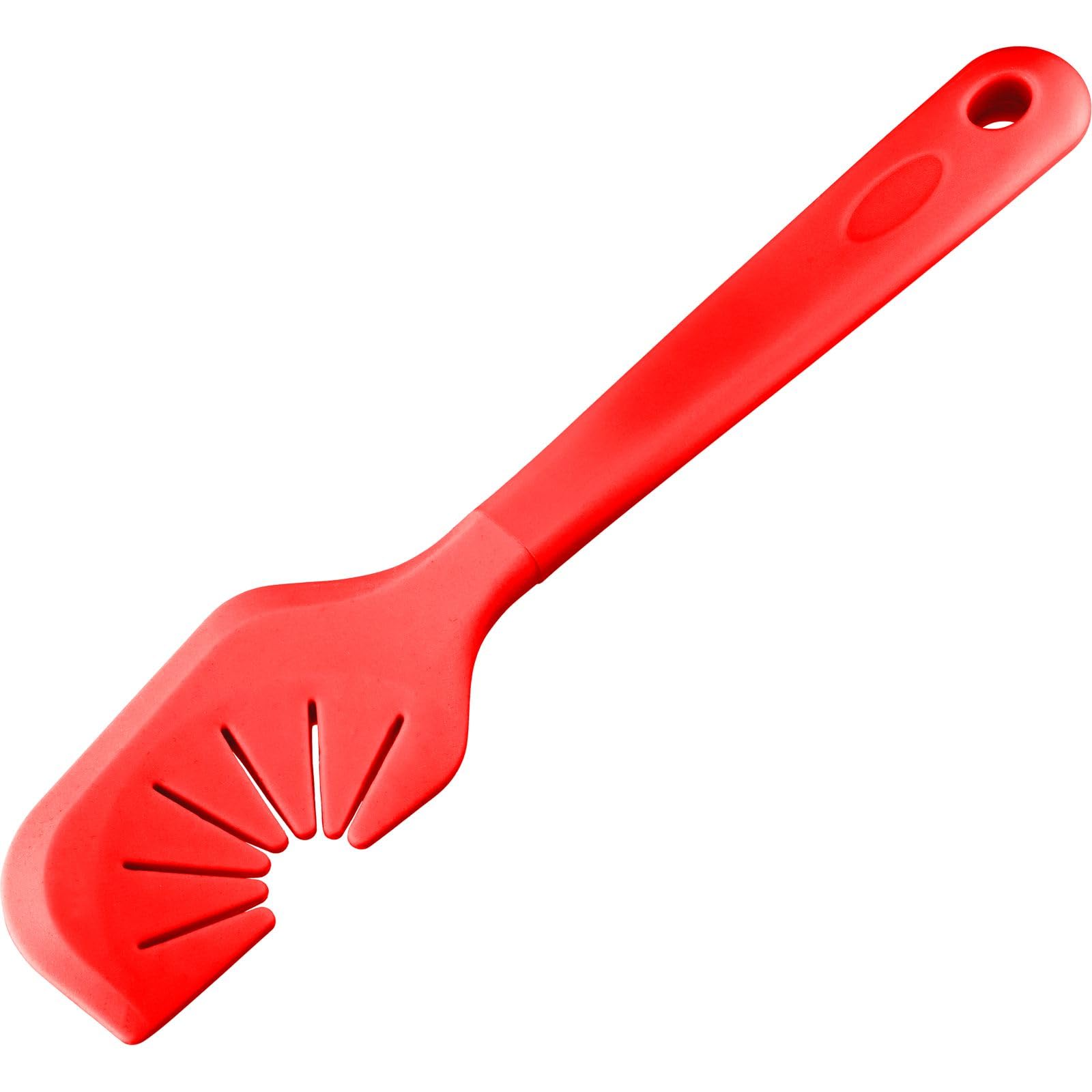 Westmark Calli Dough Scraper – reaches All Corners and Curves, Spreads Creams and scrapes Dough Completely, with Integrated Whisk Cleaner – Silicone