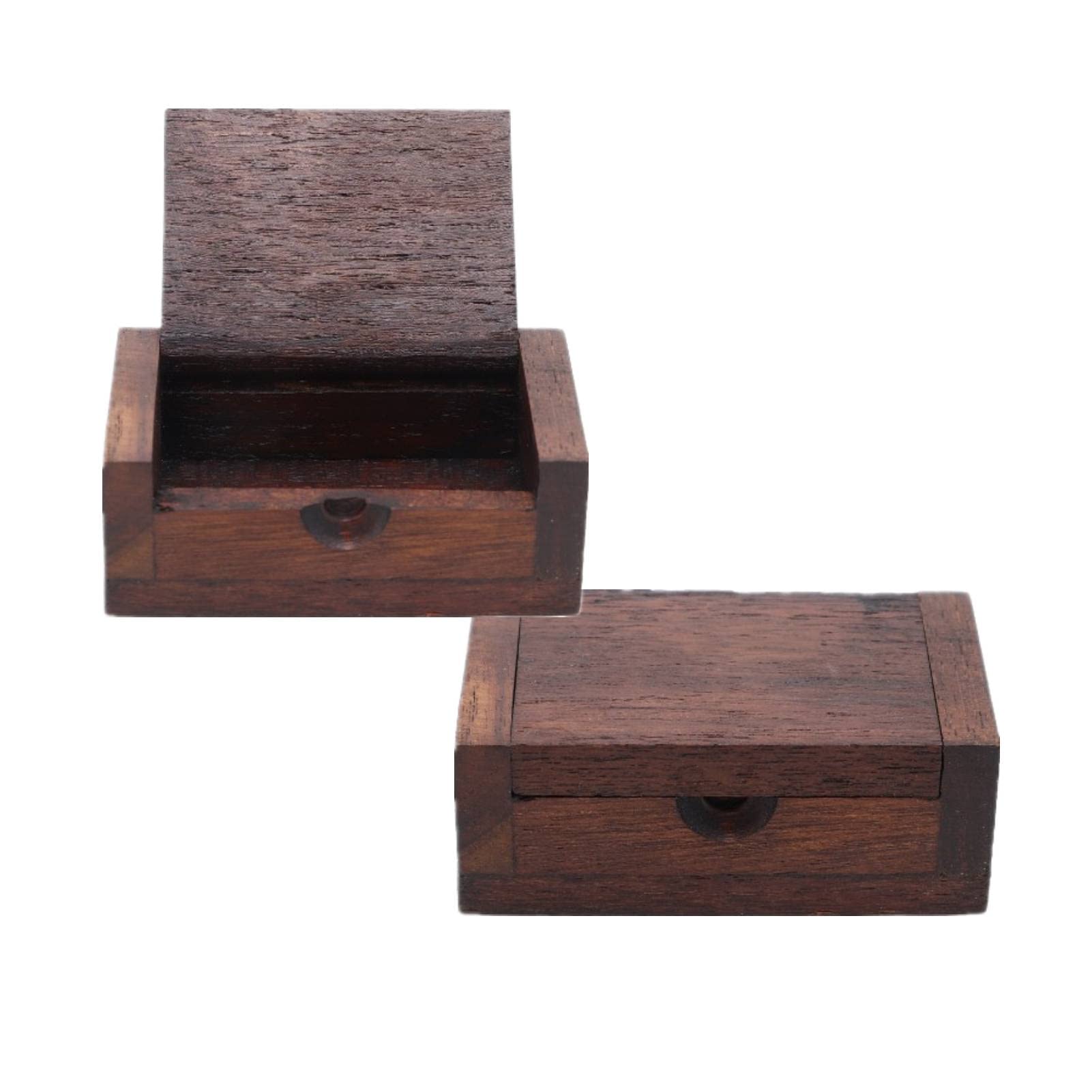 2PCS Wooden Toothpick Holder, Mini Toothpick Box Vintage Toothpick Storage Case Home Decor Antique Rustic Toothpick Dispenser Wood Pocket Toothpick Holder for Home Hotel Kitchen Use, 3.5*2.2 In
