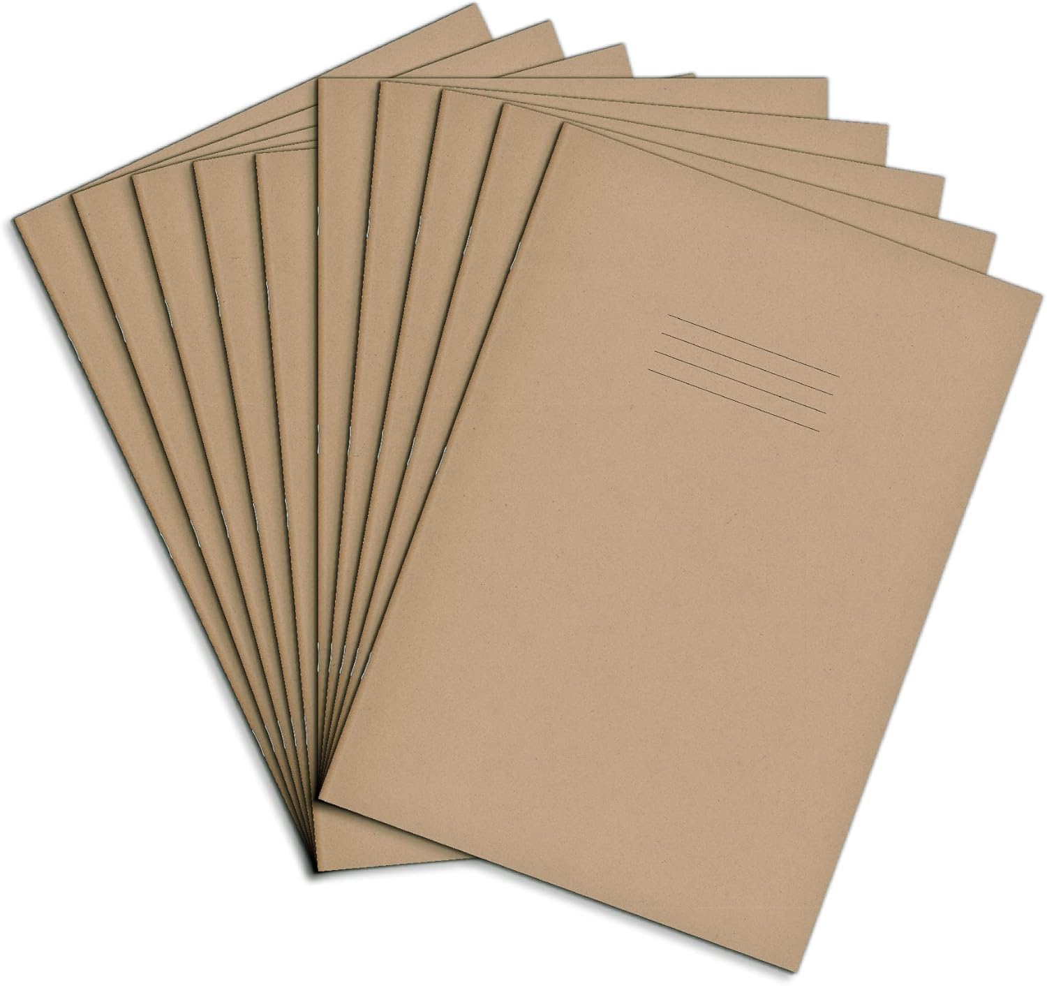 Rhino A4 Exercise Books, 64-Page / 8mm Lined with Margin Paper Notebook, 50-Pack, Office & School Stationery Supplies, Buff — image 1