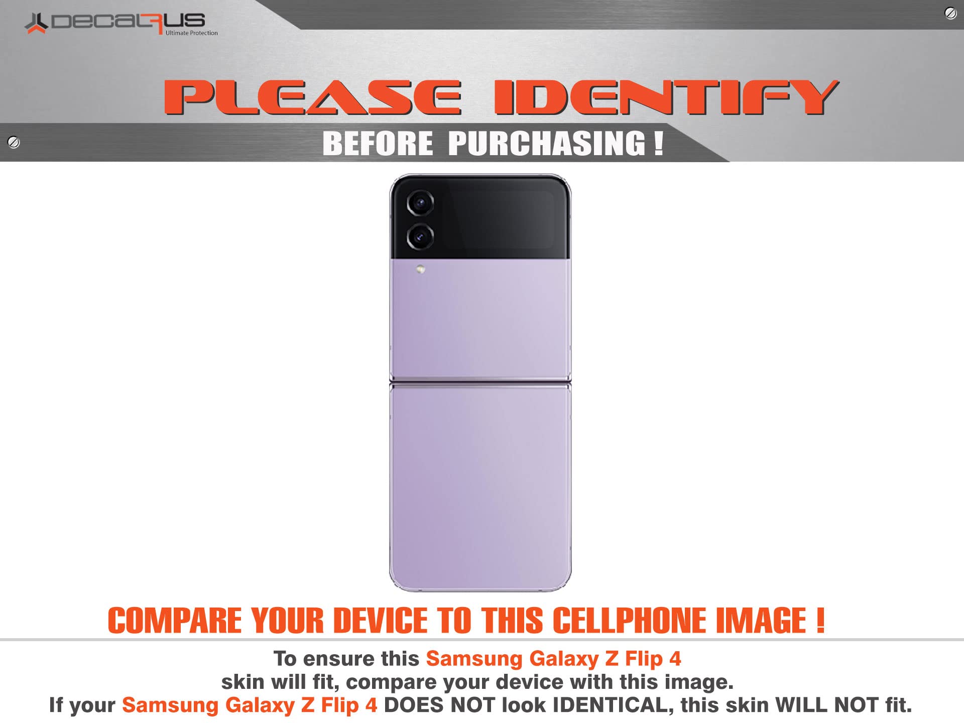 Decalrus - Protective Decal Skin Sticker for The Samsung Galaxy Z Flip 4 Cellphone Cover wrap SAgalaxyFlip4-135