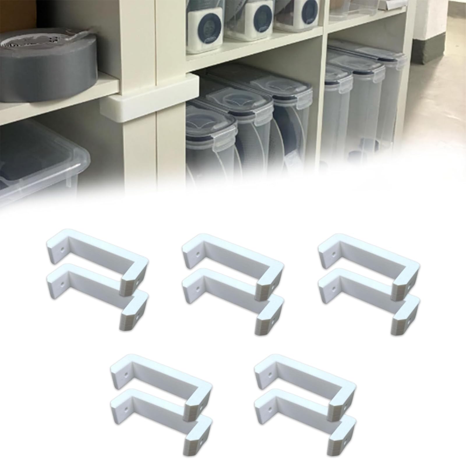 Shelf Connectors Compatible with Kallax 13" Cube Shelving, Drill-Free Cube Storage Shelf Connectors, Seamless Alignment Brackets for Room Dividers & Organizers, Damage-Free Assembly