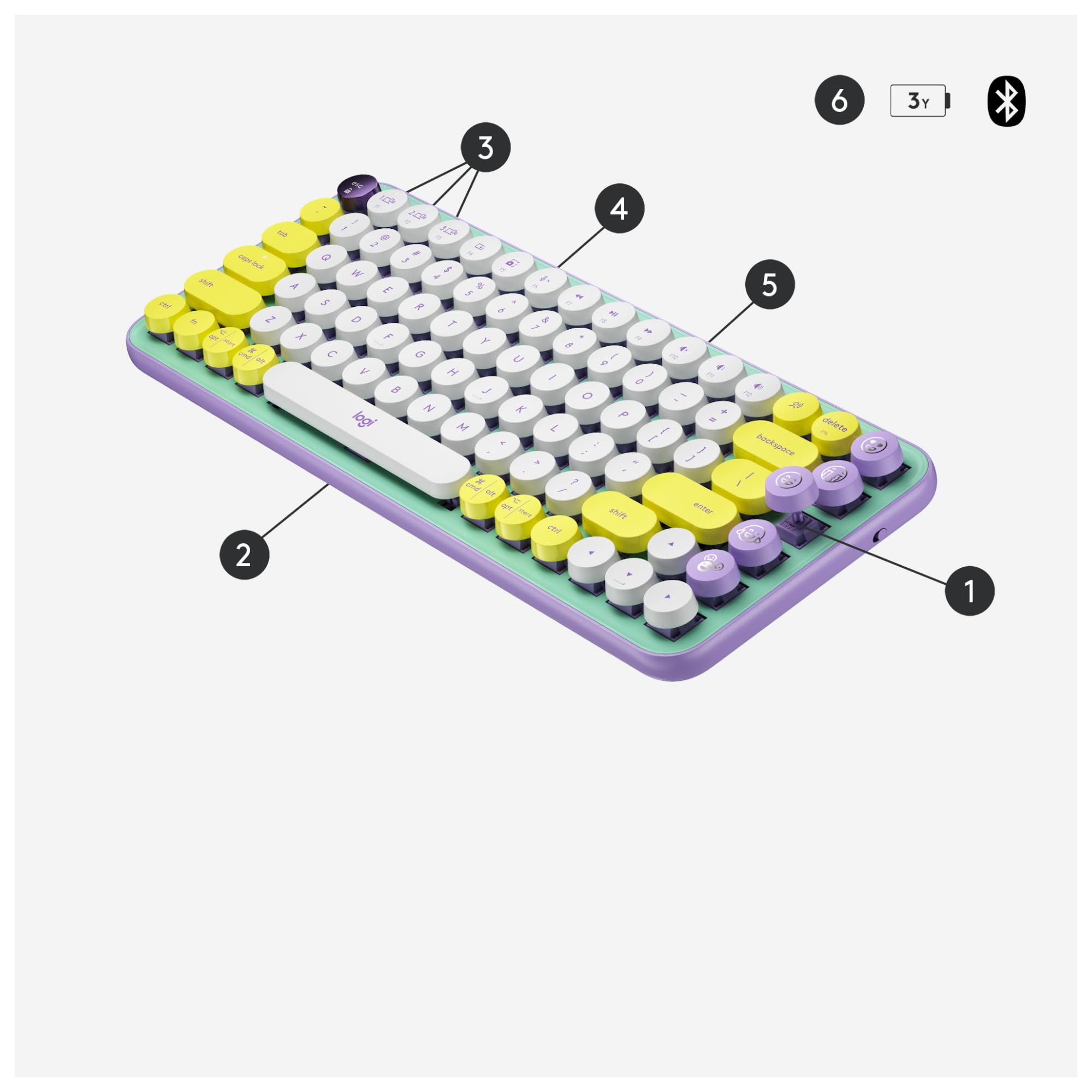 Logitech POP Keys Tastiera Meccanica Wireless - QWERTY US INT'L