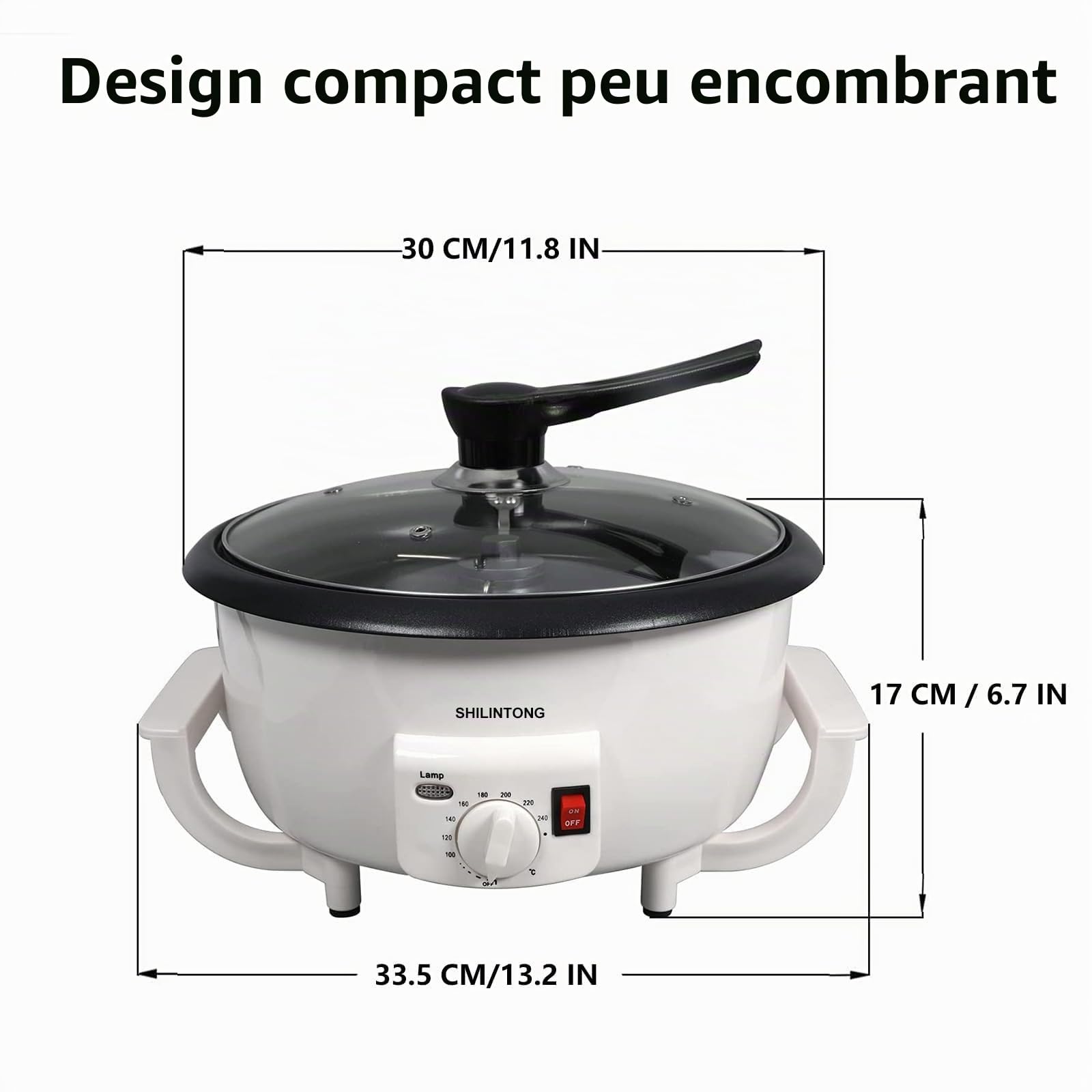 Machine à Torréfier les Grains de Café SHILINTONG, Torréfacteur Électrique pour Café, Noix, Cacahuètes, 750g, 220V 1200W, Revêtement Antiadhésif, Usage Domestique