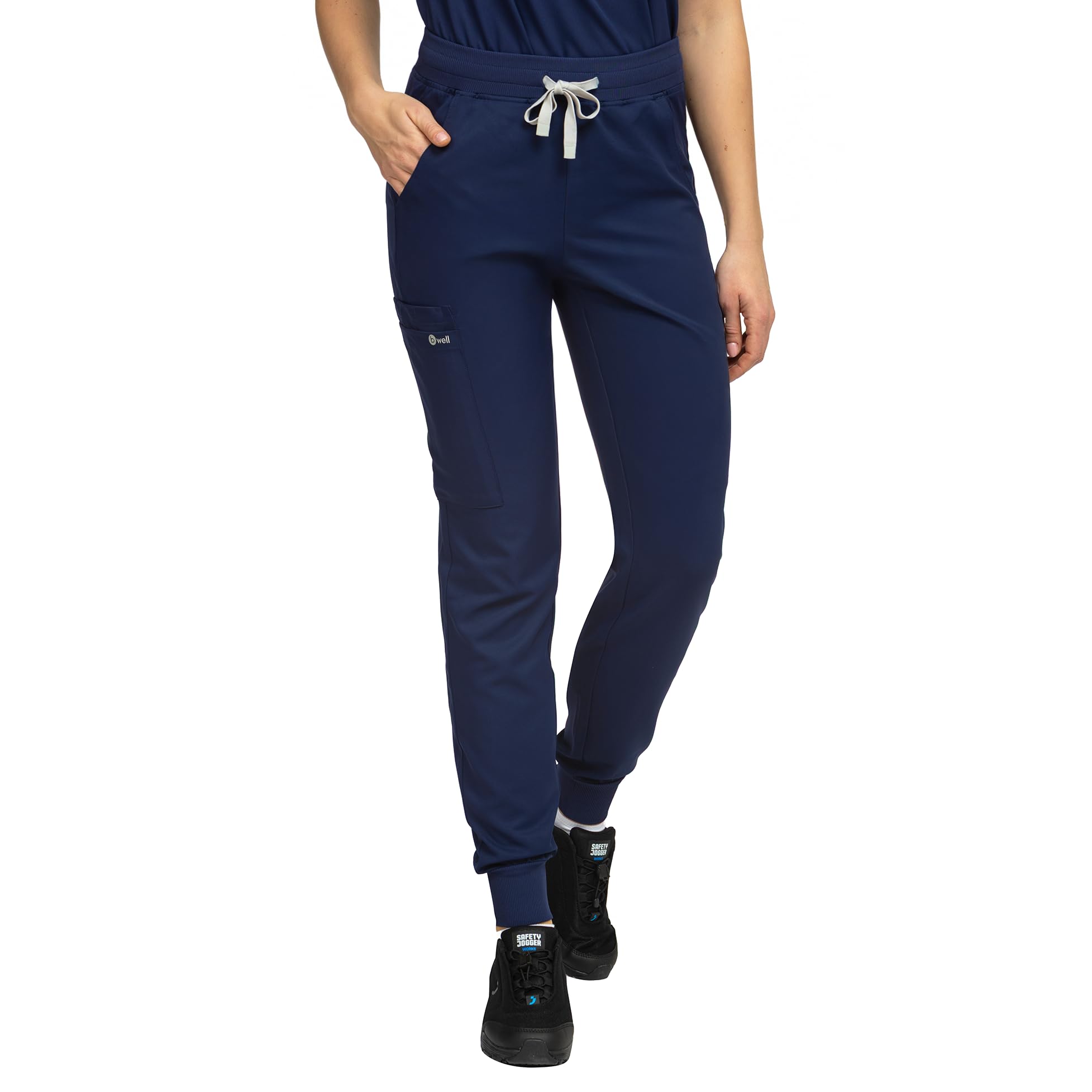 B-well Aurelia Pantaloni Medici Jogger - Antimicrobico, Antiodore, Antipiega, 6 Tasche e Vita Regolabile