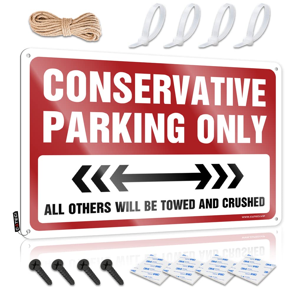 Krazmurongd Men's One Color Home Decor For Conservative Parking Only Tin Sign Sarcastic Metal Signs Signs For Garage