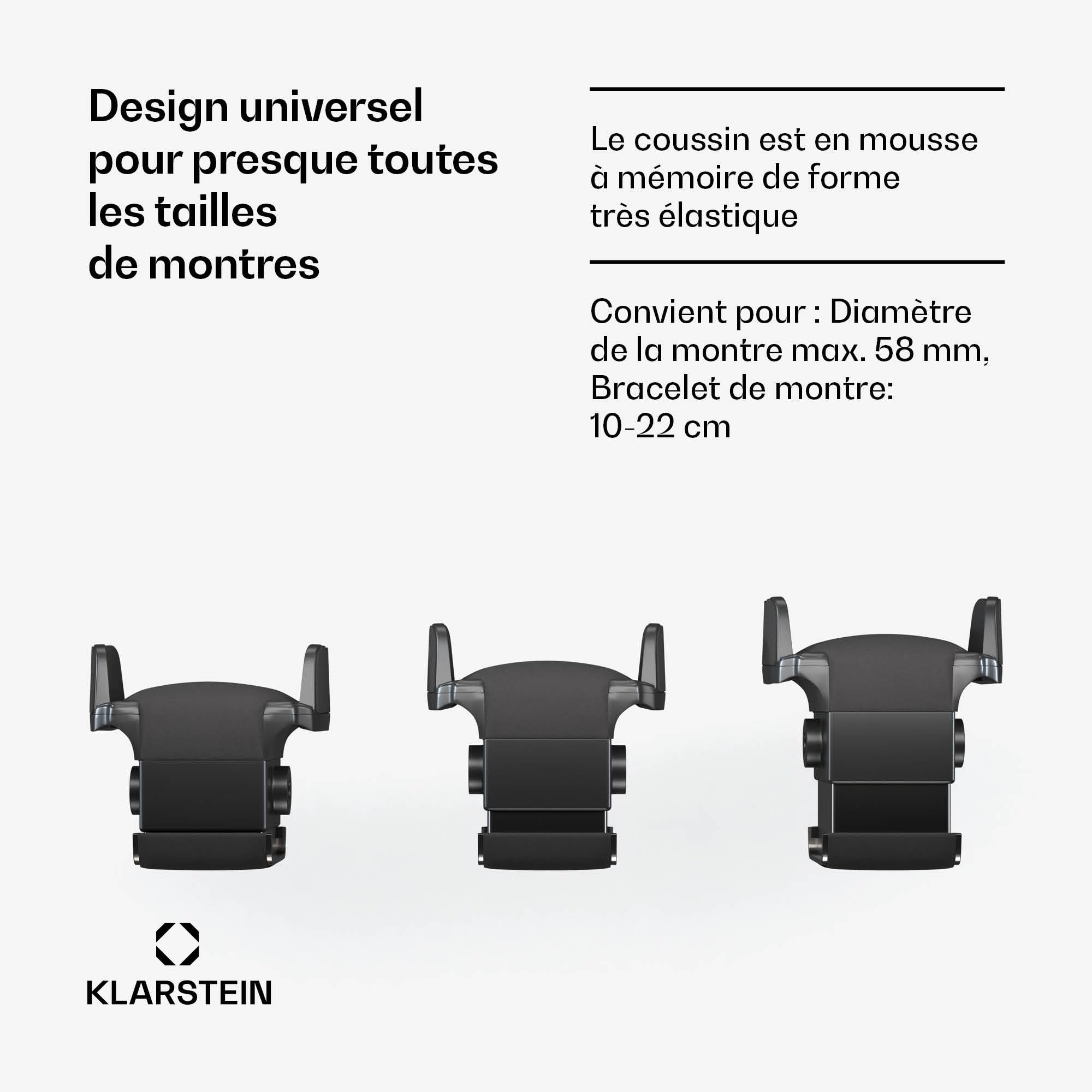 KLARSTEIN ChronoVault Remontoir de Montre Automatique – Boite à Montre Automatique pour 5 Montres, Moteur Silencieux Japonais, Cuir végétal, 4 Modes de Rotation, LED & tiroir à Bijoux