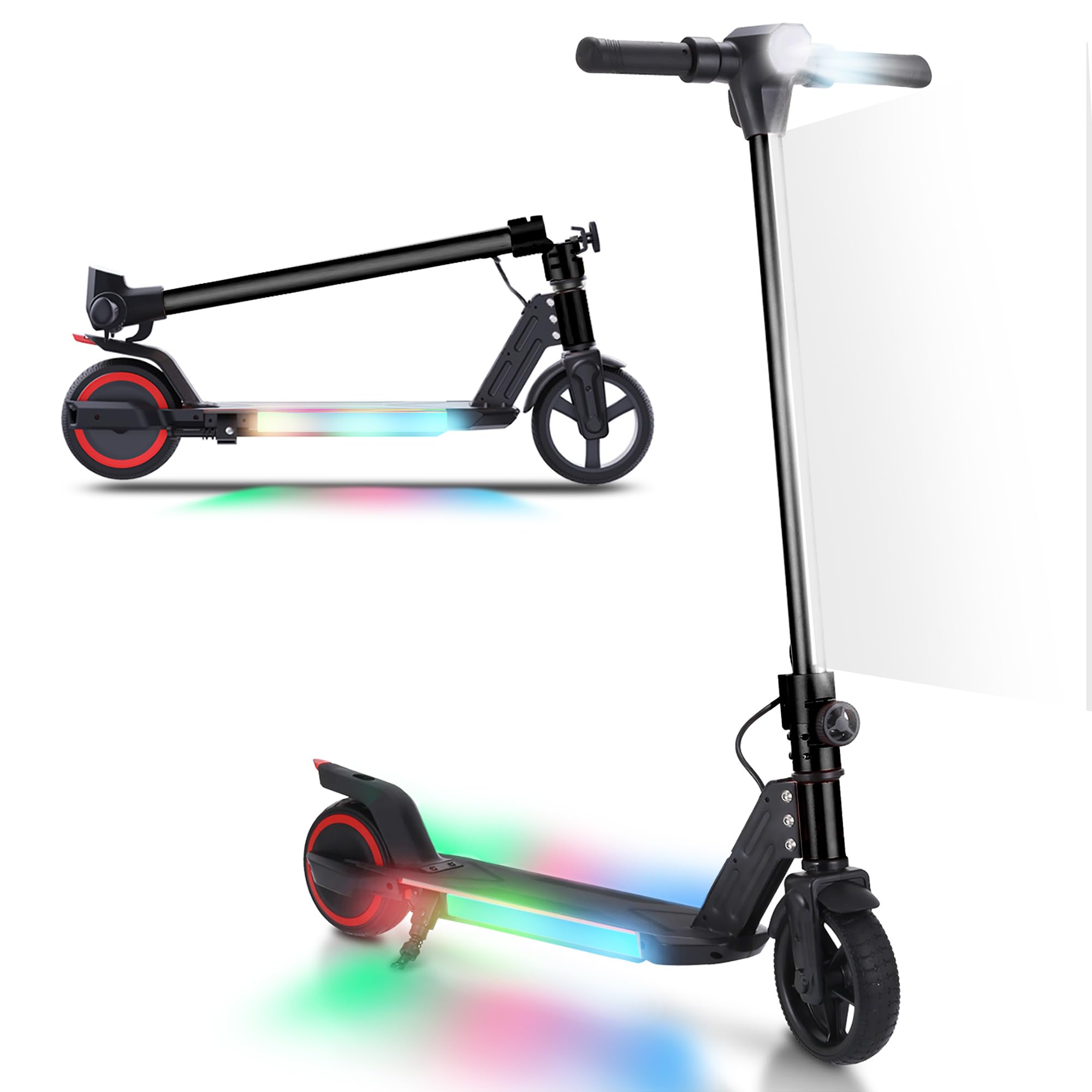 BIIST Star Series 6.5" Foldable Kids Electric Scooter With Front Head Lights and Shining Pad Lights