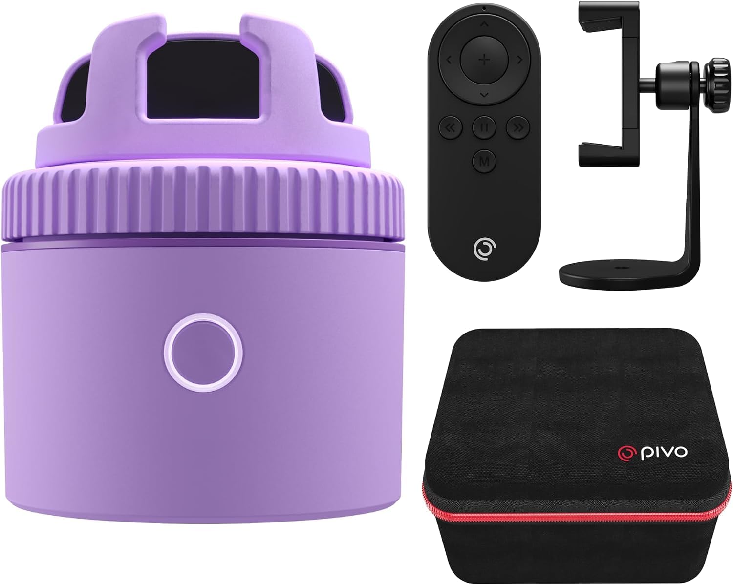 Pivo Equestrian Starter Pack Auto Tracking Phone Holder, Face, Body &amp; Horse Tracker, 360° Rotation, 6 Speed, Stand for Video Recording (Purple)
