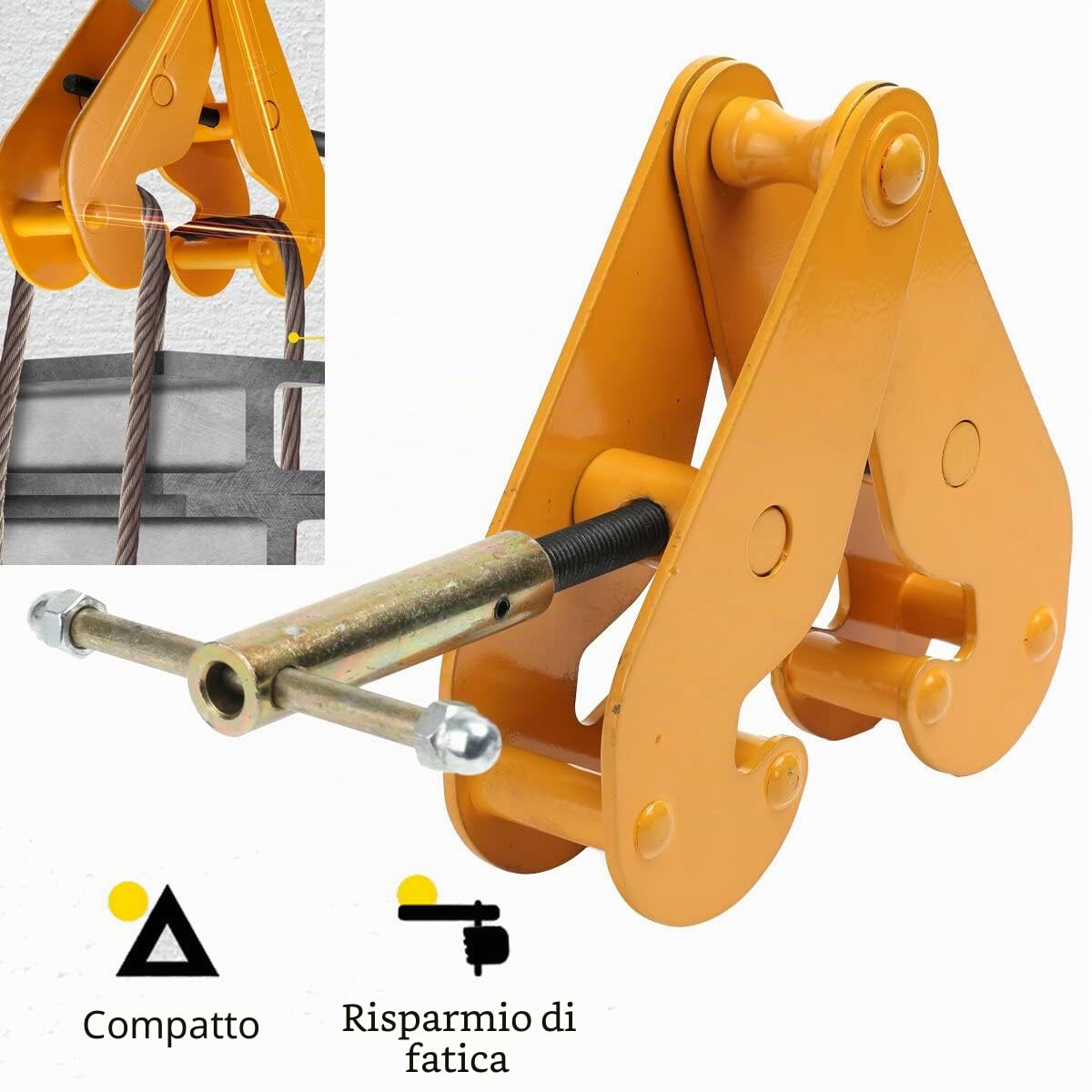 Morsetto per Sollevamento Trave, 1 Tonnellata Morsetto per Travi 75-220 mm, Morsetto Universale della Trave di Acciaio Pesante, Morsetto di Supporto Per Fabbriche Magazzini Edifici (1T)