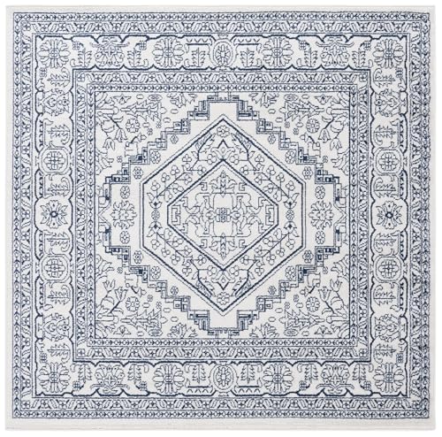 SAFAVIEH Adirondack Square Rug 8', Ivory & Navy ADR108R
