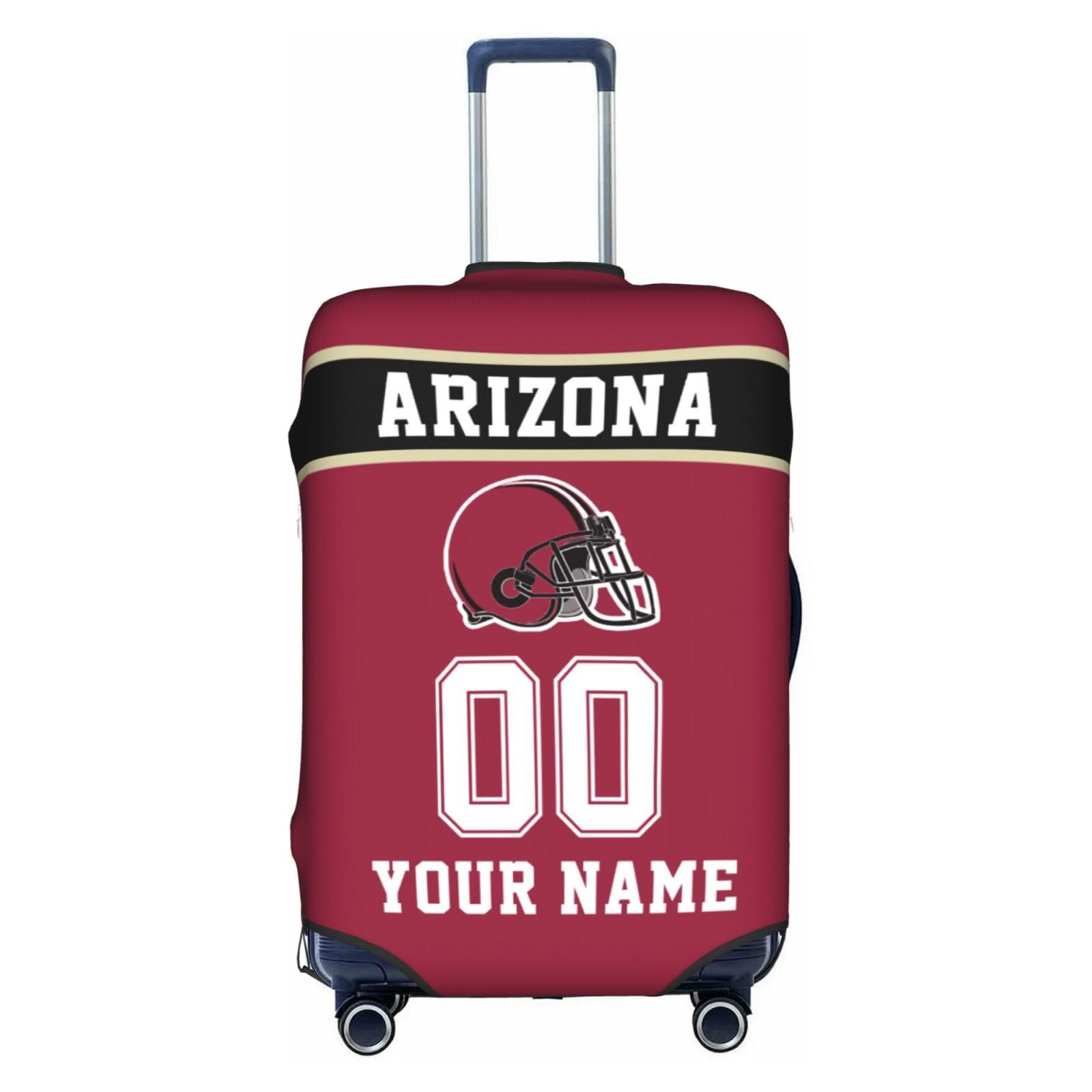 Custom Arizona Luggage Cover Personalized Football Style Suitcase Cover with Name Number Customized Washable Elastic Sports Travel Suitcase Protector for Business Vacation Gifts