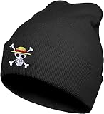 The King of Pirates Black Cozy Soft Knitted Anime One Piece Luffy Skull Beanie