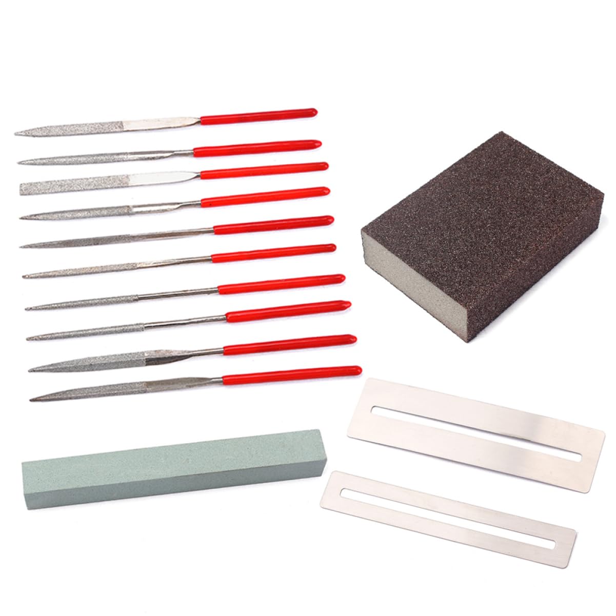 ibasenice 28pièces Kit Outils De Réparation Guitare Ensemble De Meulage Outils Professionnels Pour Guitares Acoustiques Et Électriques Ukeleles Et Basses Comprend Pierre à Meuler Et