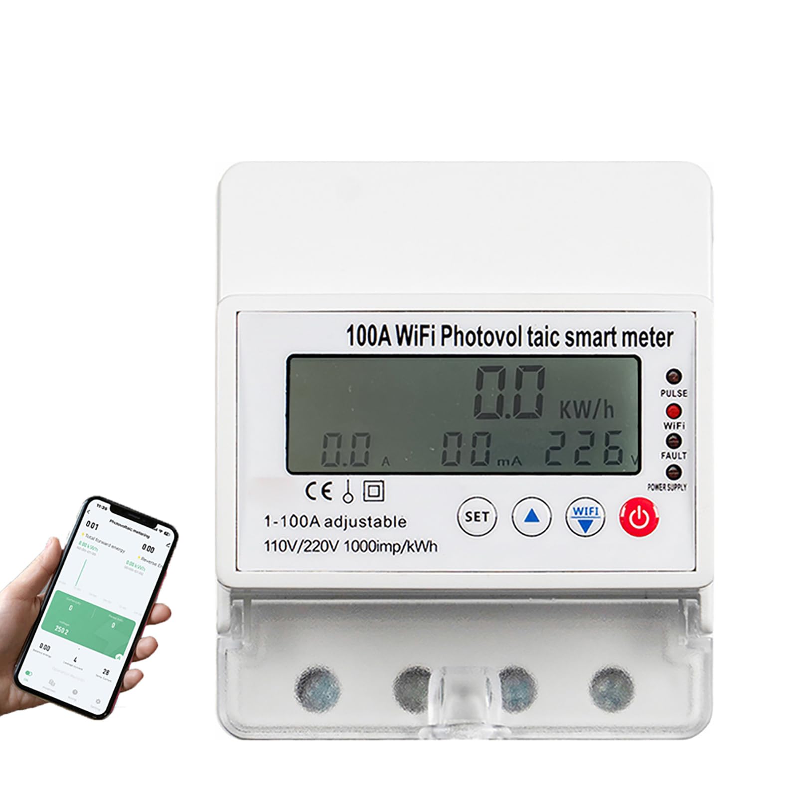 Domary LCD Pannello Solare Contatore Orario Bidirezionale per