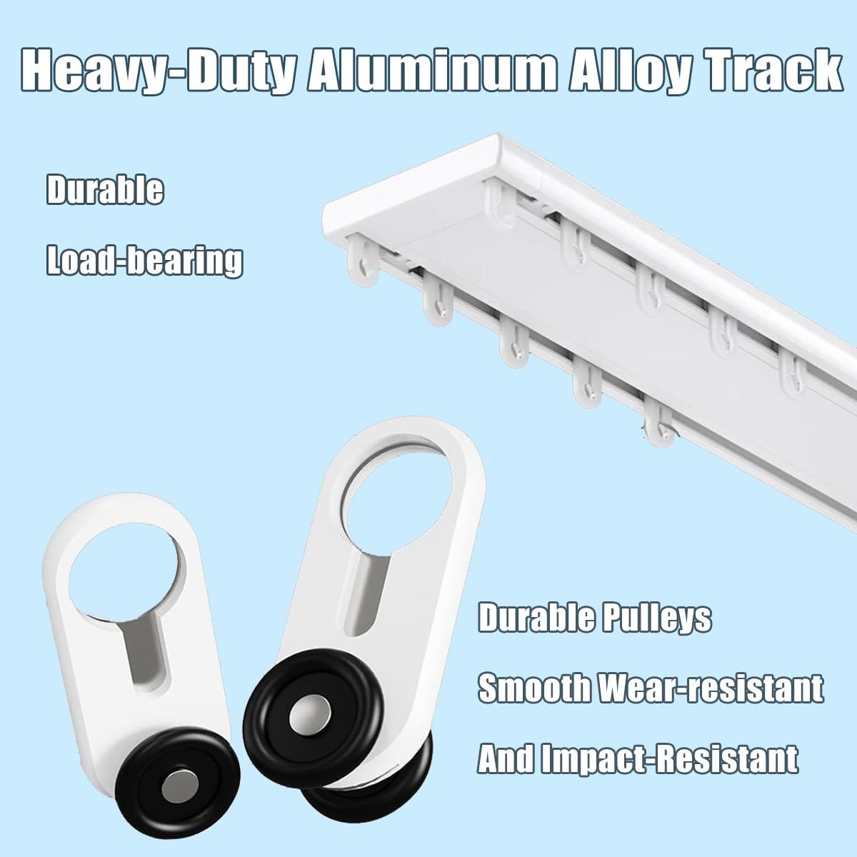 Doppelreihige Aluminium Gardinenschiene 2-läufig Leise Deckenmontage für Schlafzimmer Balkon Hotel – 1/1,5/2/2,6/3,8/4,7 m con materiale di protezione (grigio 2,2 m)
