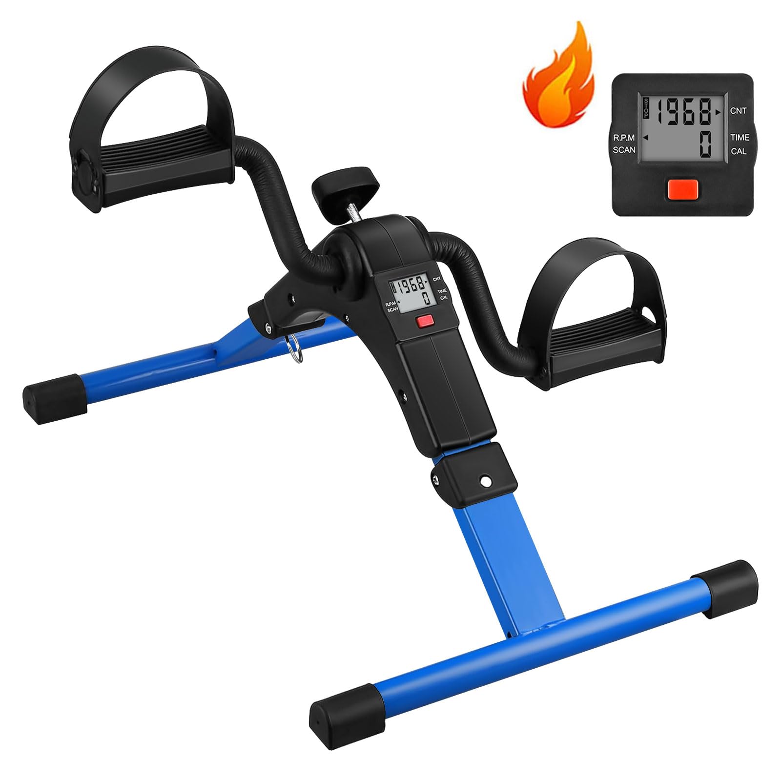 Folding Pedal Exerciser Mini Exercise Bike Portable Foot Peddler Desk Bike Arm and Leg Peddler Machine with LCD Monitor-image-39