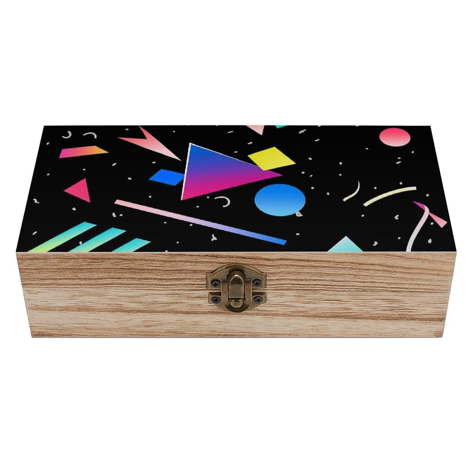 Oudrspo Retro Gradient Geometric Retro Wooden Storage Box Keepsake Jewelry Decorative Art Storages Box Gift Boxs
