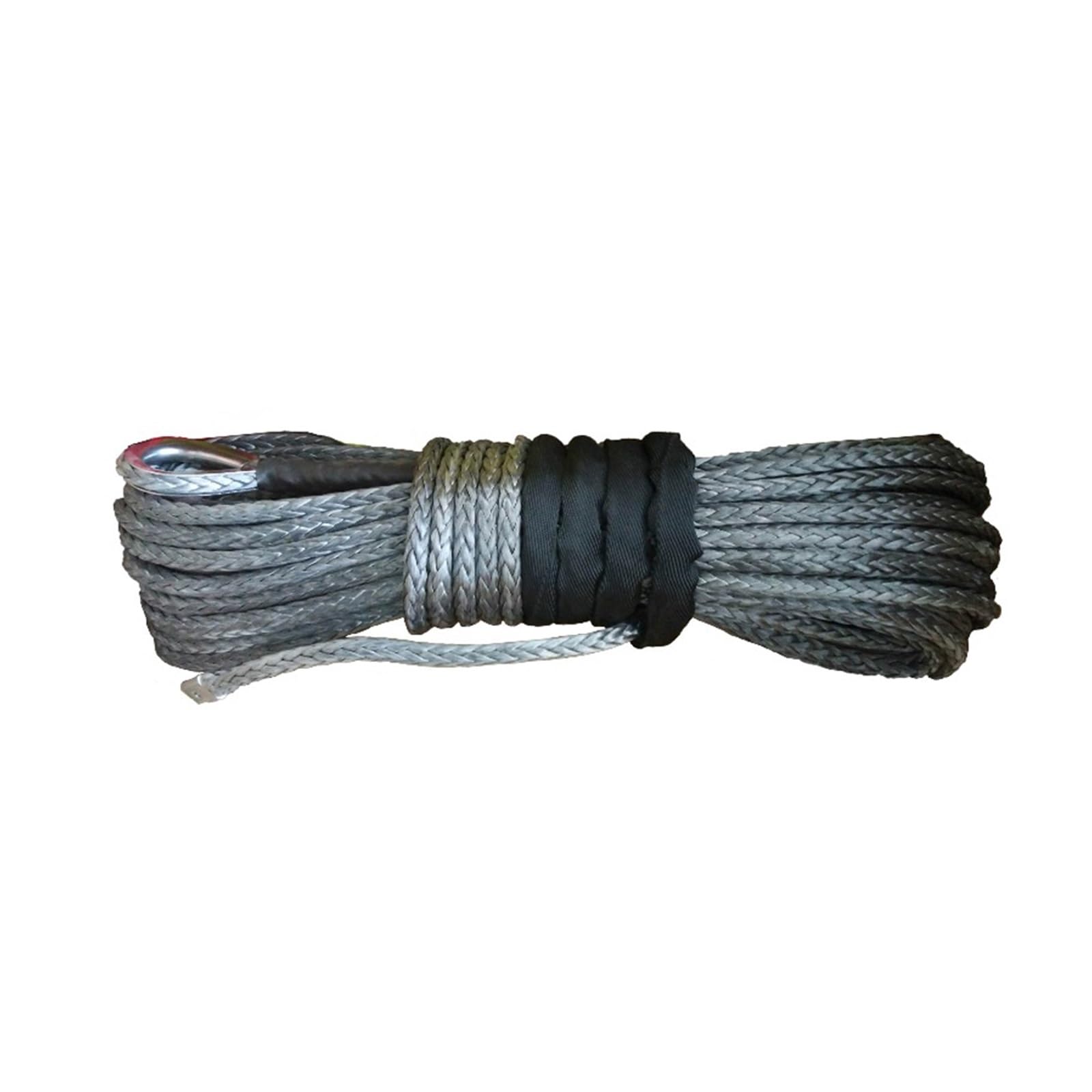 Cuerdas para Remolque, Cable Uhmwpe de Cuerda de cabrestante sintético Gris de 3/8 "X 100' for ATV UTV SUV 4X4 (Naranja, Amarillo, Azul, Gris)(Grey)