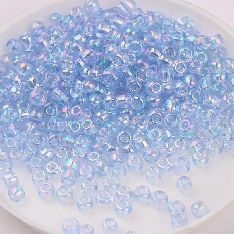 Szklane koraliki z nasionami małe koraliki 1,5-4 mm szklane koraliki ryżowe magiczny kolor przezroczyste imitacja kolorów rozproszone koraliki DIY koraliki akcesoria z frędzlami