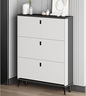 Modernas estantes de Zapatos Blancos, Estante de Zapatos de Madera Maciza para Entrada, volteo de Madera de Calzado Escondido, gabinete de Almacenamiento de Zapatos de múltiples Capas Adecuado