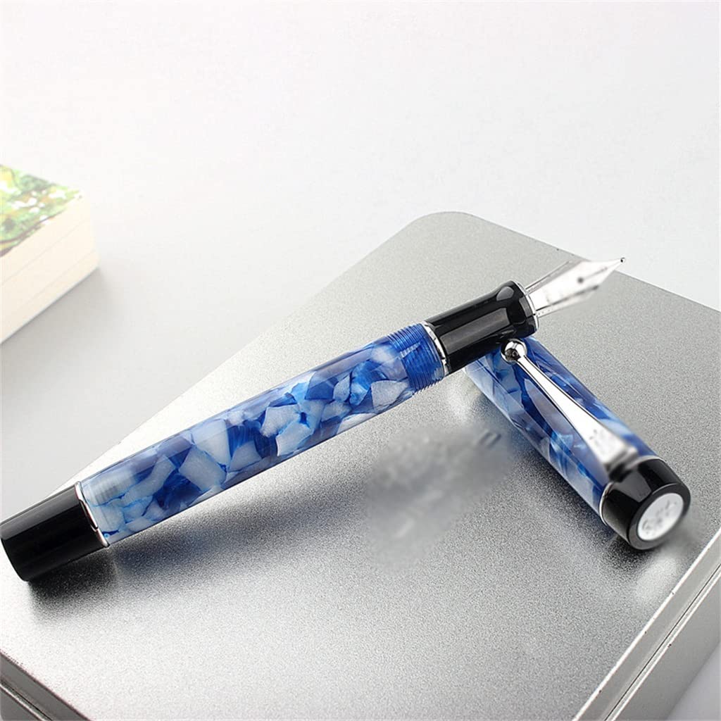 Penna stilografica in resina con bellissimi colori, inchiostro regalo, per ufficio, casa e lavoro (D)