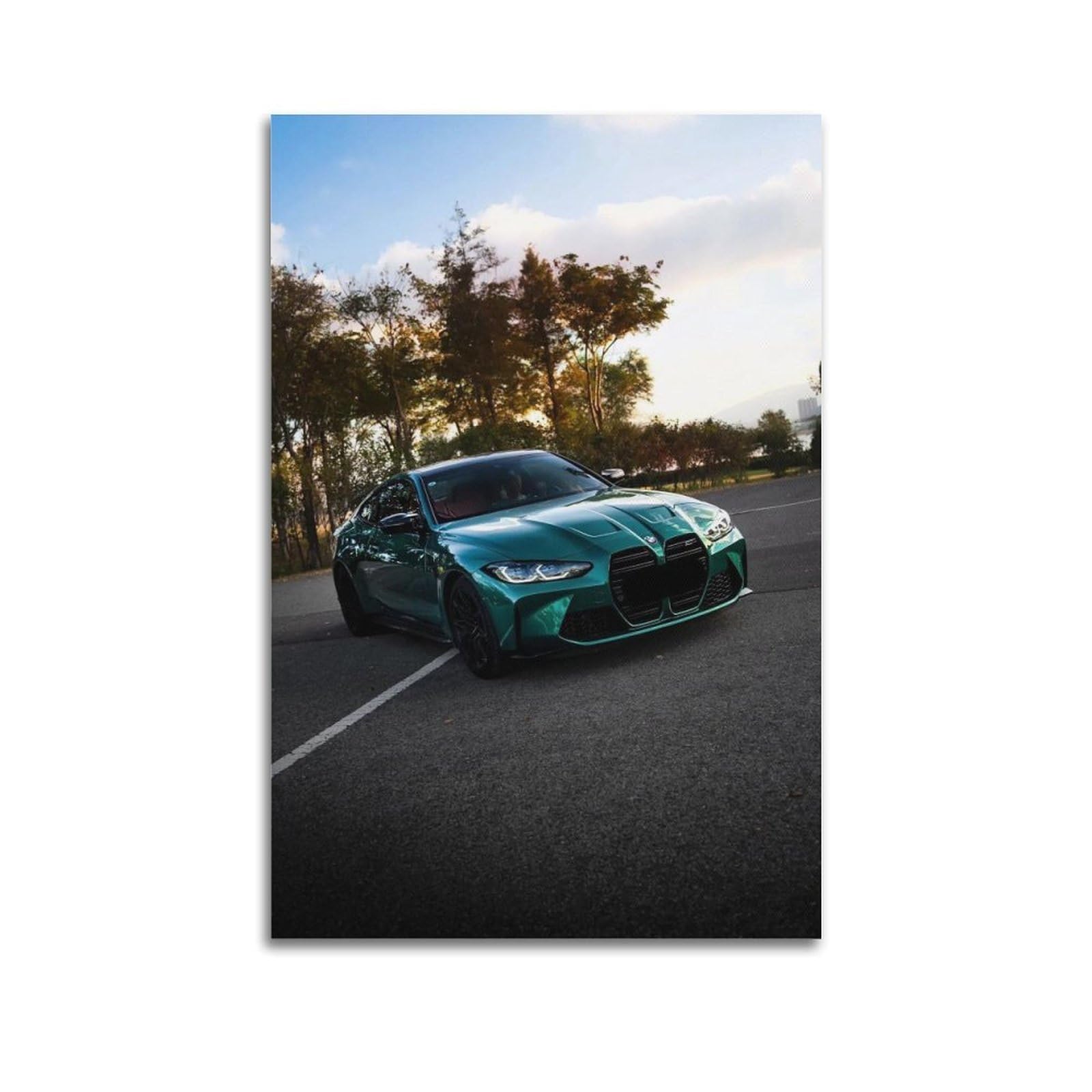 XKUGA German Racing Drift Poster M4 G82 Competition Supercar Modern Decorative Canvas Prints - Ideal Wall Art for Family, Man Cave, Game Room, Boys & Girls Bedroom 20x30inch(50x75cm)
