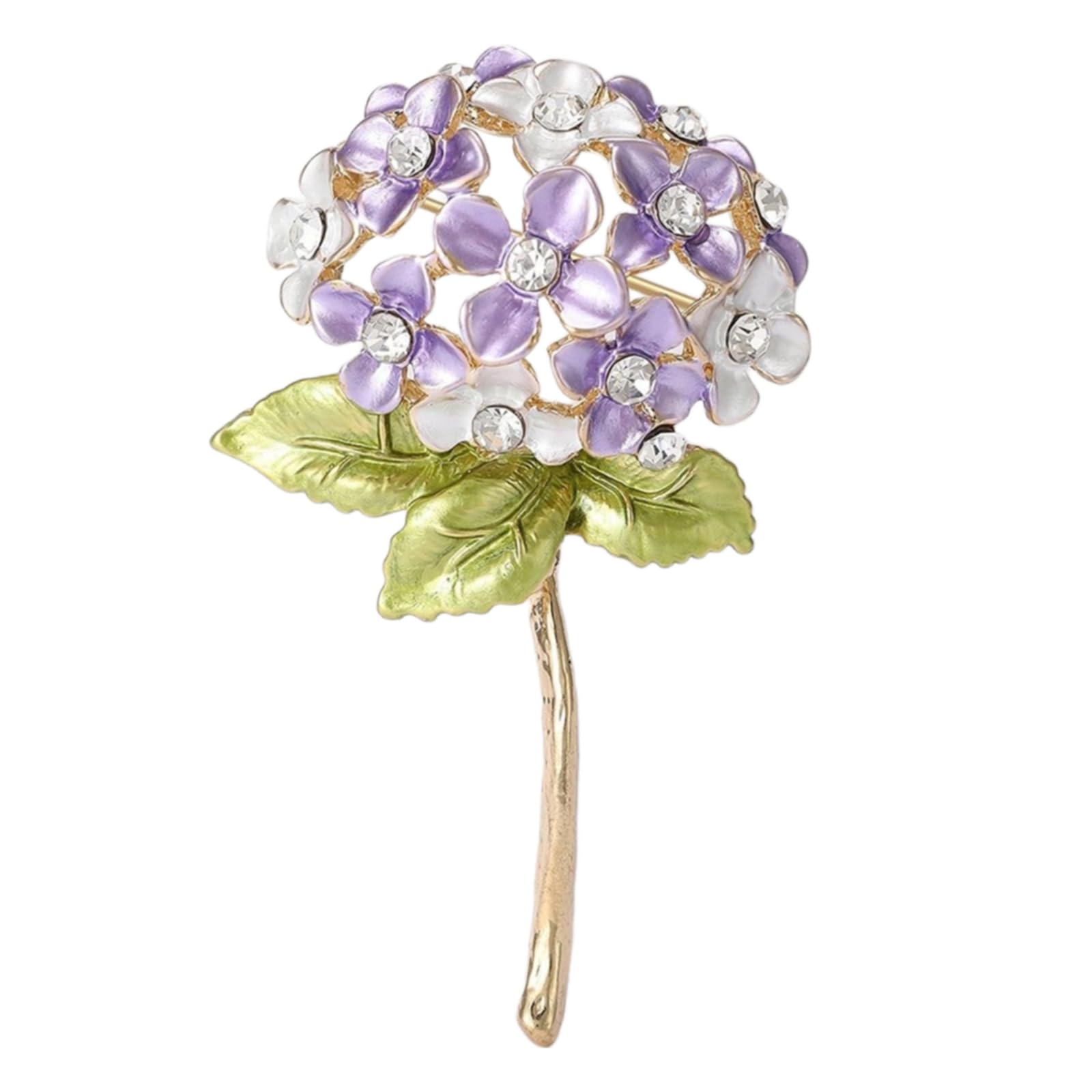 Uncles Women's Purple And White Elegant Hydrangea Brooch In White Tones Sophisticated Flower Pin For Fashionable Seeking Styles And Detail