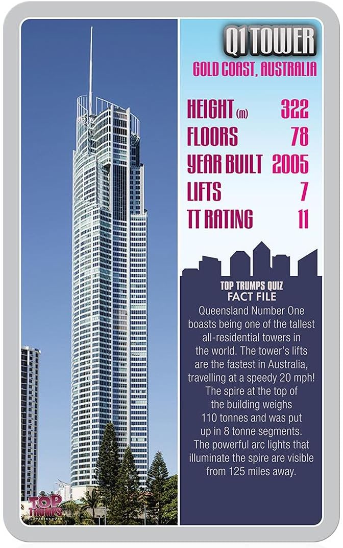 Top Trumps Skyscrapers – Fun for Teens, Adults and Families – Educational Card Set – Strategic Battle for 2+ Players – for Ages 6 and Up