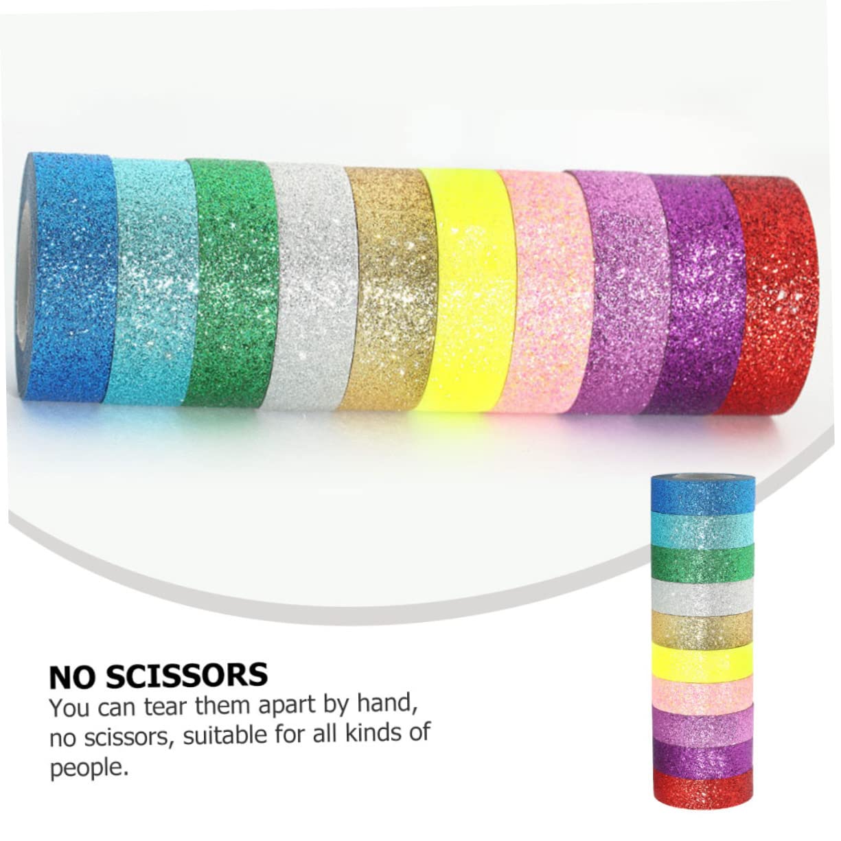 Housoutil 3 Sätze Glitzerndes Washi Tape Teilig Buntes Dekoratives Klebeband DIY Basteln Geschenkverpackung Leicht Klebend ohne Rückstände Vielseitig Klein und Handlich für Büro und