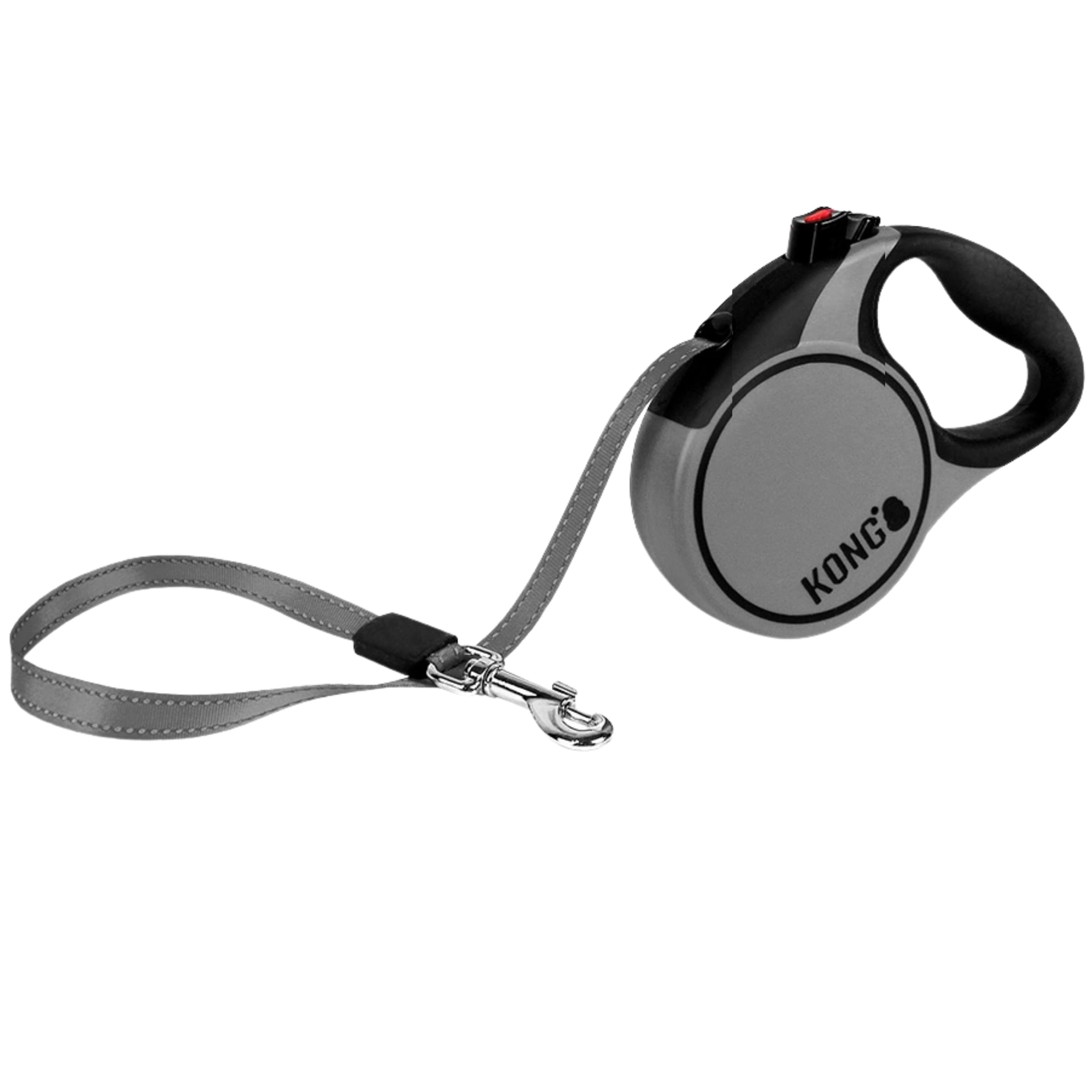 KONG Chiens terrestres Extensibles avec Une Sangle rétractitile Taille m (5m / 30 kg) Couleur Grise