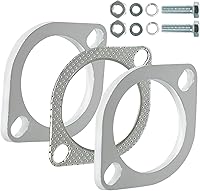 Vista 9 de Kit de Conexión de Brida de Escape de 2 Pernos de 2.25 Pulgadas/60mm, Anticorrosión, Incluye Brida de Escape y Junta de Escape con Tornillos