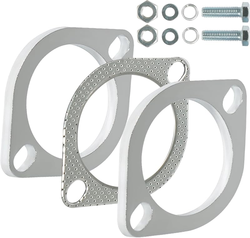 Kit de flange de escapamento Simnliras 2 parafusos para tubo de 7,62 cm – 2 flanges
