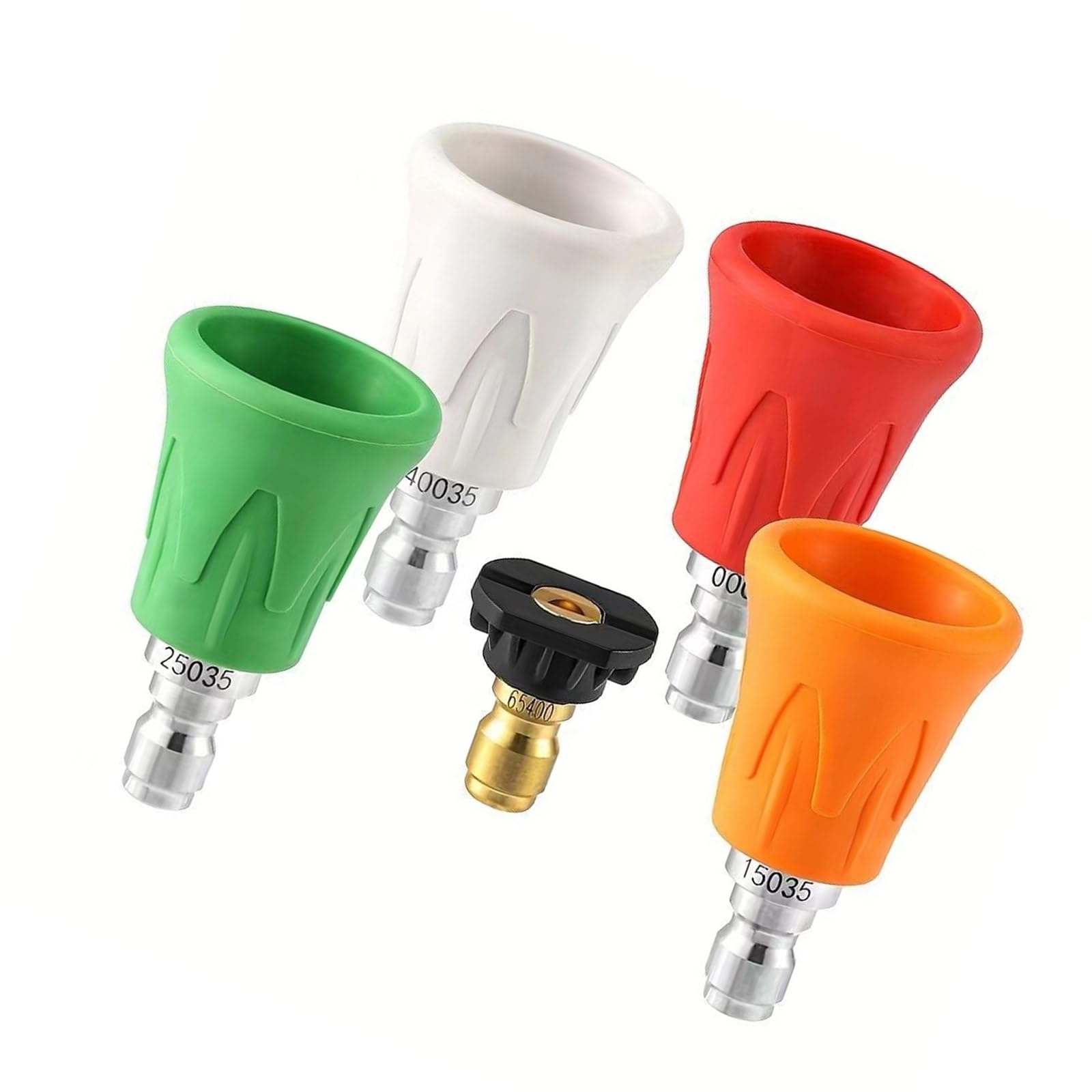 Universally Pressure Washer Attachment 1/4" Quick Connector 5 Different Sprayer Angles Pressure Washer Nozzle Tips Set