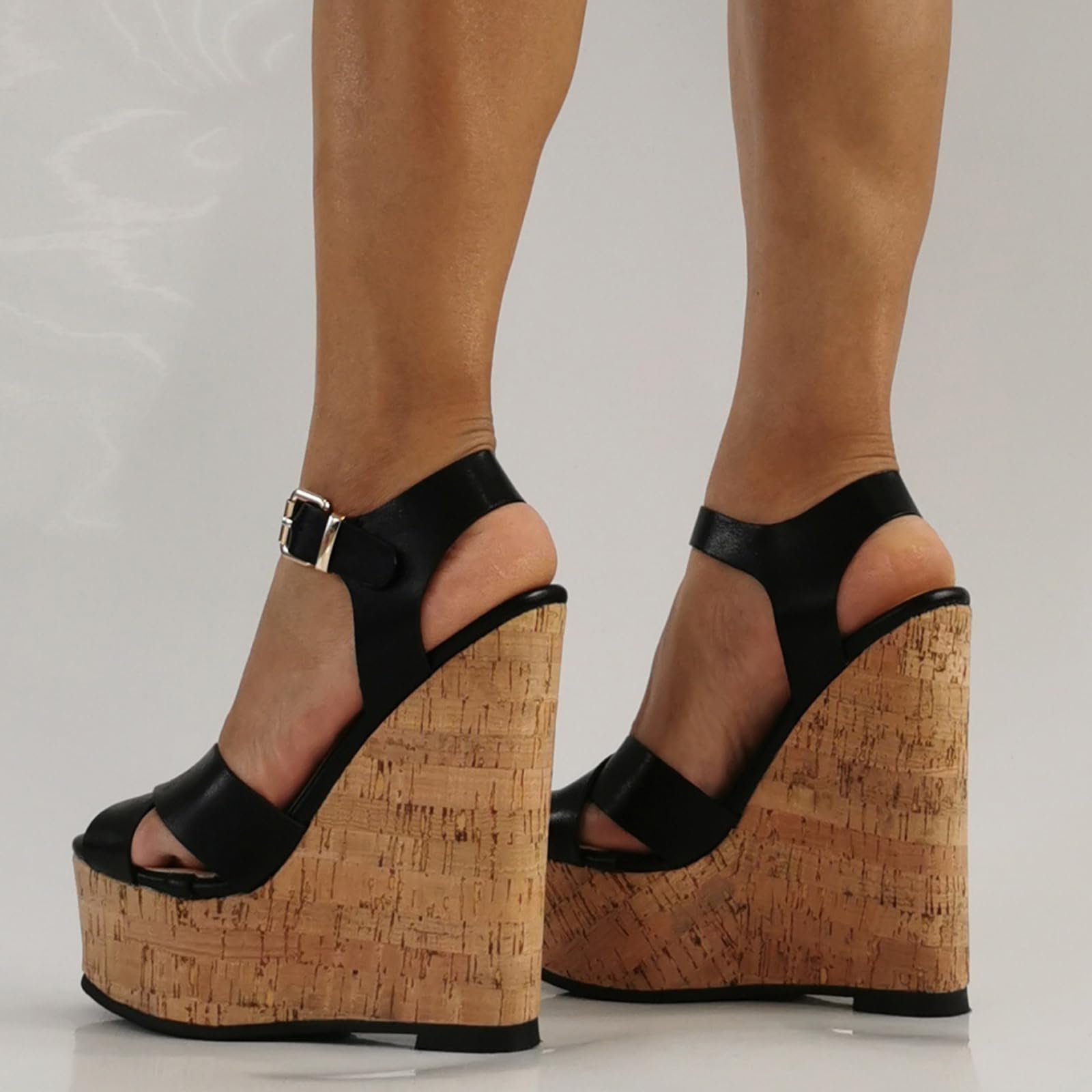 Sandalias de cuña con Tira de Tobillo para Mujer | Tacones con Plataforma de 15 cm (6 Pulgadas) para Vacaciones, Salidas, Fiestas de Cosplay de Vampiros y Discotecas