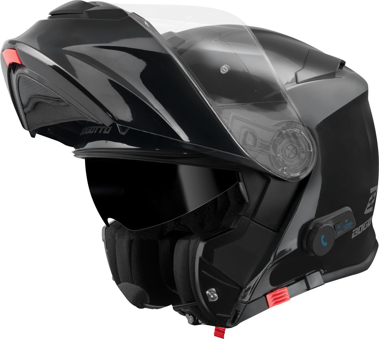 Bogotto H271 BT Bluetooth Klapphelm, schwarz, 2XL