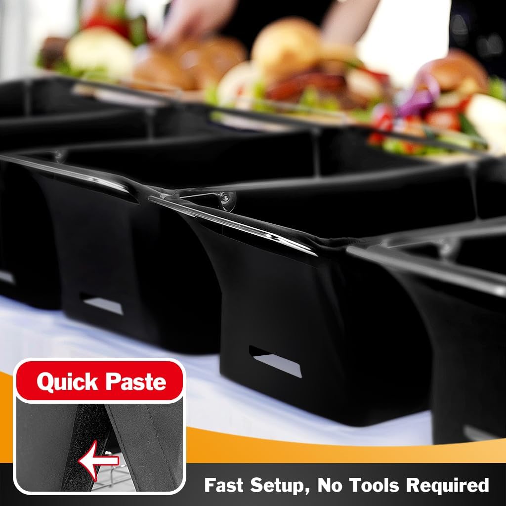 Chafer Wind Guard 4-Pack, Flame Retardant Fabric Cover for Buffet Food Warmers, Catering Events