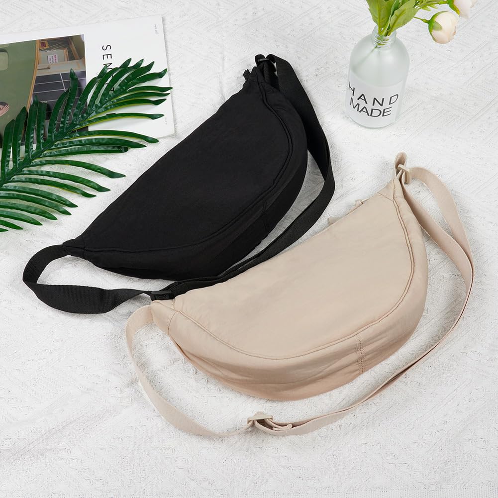 Aucuu Bolso Bandolera Para Mujer, Media Luna Impermeable Bolso Bandolera Nylon, Casual Ligero Bolsa Crossbody Mujer con correa de hombro ajustable, para Viaje, Compras, Escuela, Oficina