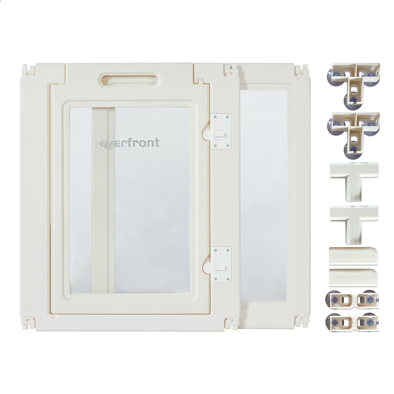 Everfront Clear Acrylic Dog Playpen Indoor, for Dog Cat Bunny Pet Pen, Transparent Easy Assemble Foldable Whelping Box Crate Kennel Enclosure Fence for Small/Medium Dogs (77cm Height, 2PCS)
