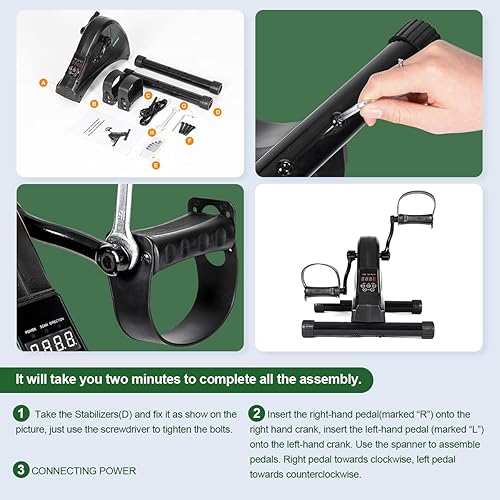 Miniatura 6 de Mini bicicleta estática motorizada ejercitadora de pedal eléctrica para personas mayores, entrenamiento de rehabilitación, ejercitador de pedal de