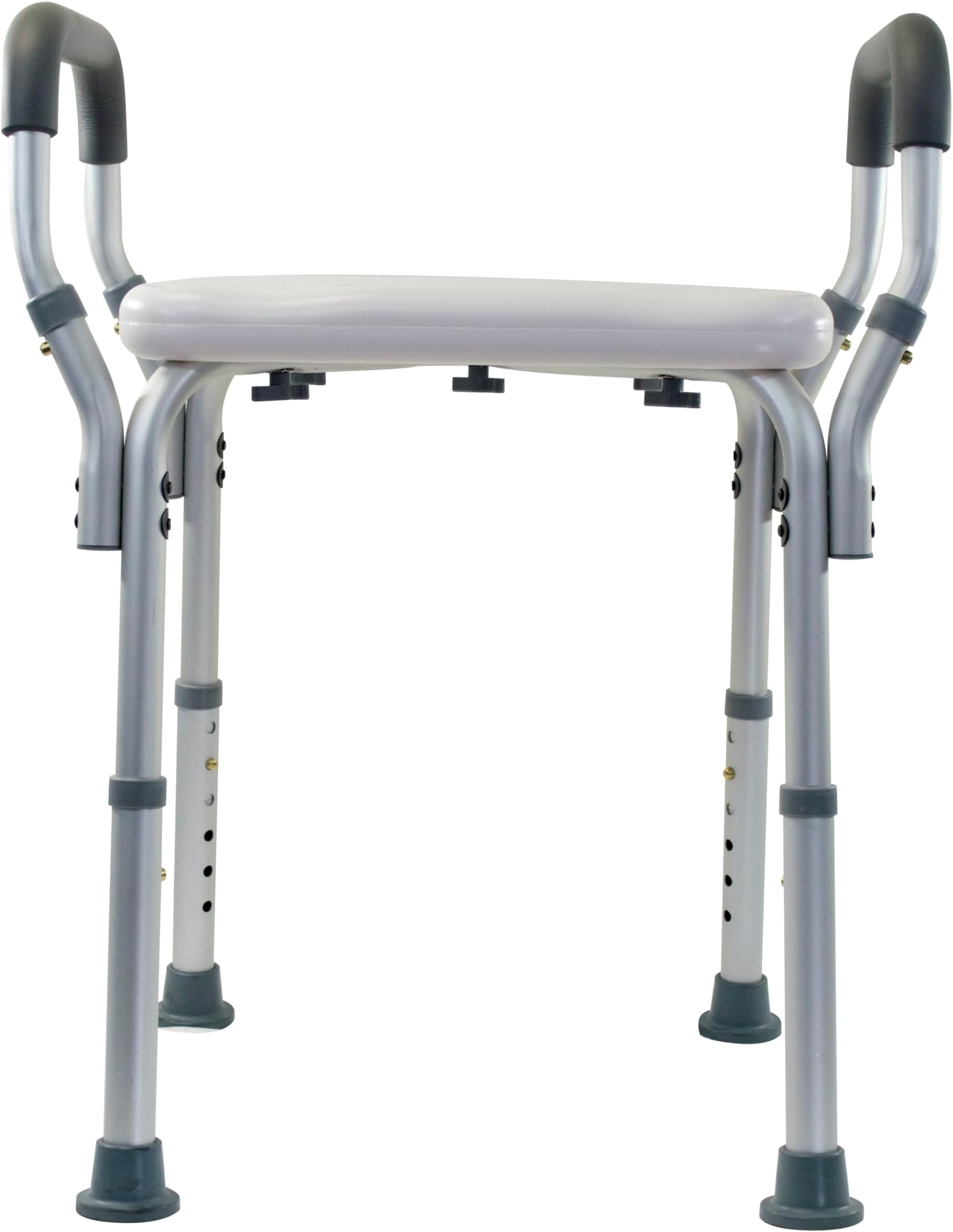 Essential Medical Supply Height Adjustable Shower and Bath Bench with Padded Arms and Textured Seat - Perfect Shower Chair for Inside Shower or Bath for Seniors and Adults - Supports Up to 300lbs.
