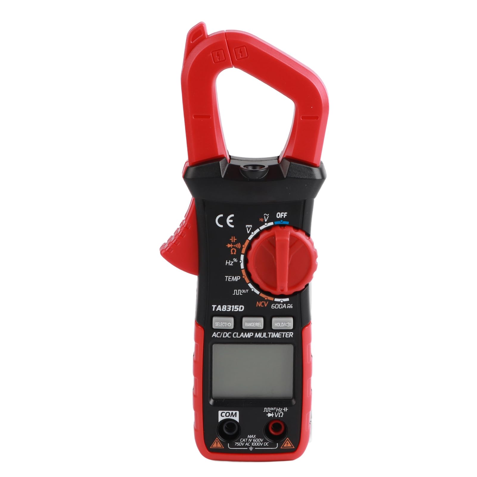 Respicefinem TA8315D Multifunctional Digital Handheld Screen Clamp Multimeter Measures AC DC Voltage Current Capacitance Frequency Temperature with Alarm Diode Test Data Lock