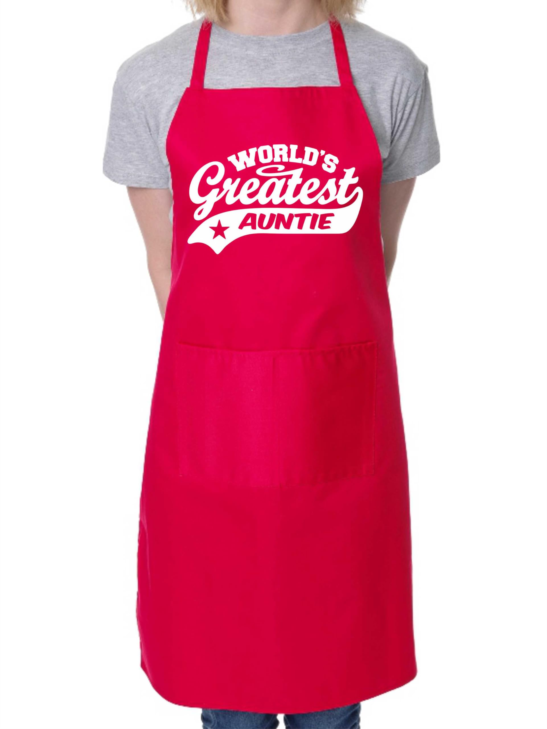 Print4u Unisex Red Apron Greatest Auntie Gift For Her Birthday Mother's Day Present