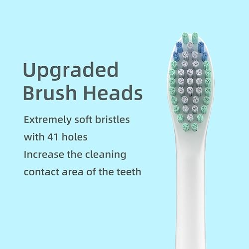 Miniatura 3 de Cabezales de cepillo de dientes eléctrico sónico para adultos para CD-01, CD-07, CD-09, cerdas tipo limpieza diaria, interfaz ovalada, paquete de 4,